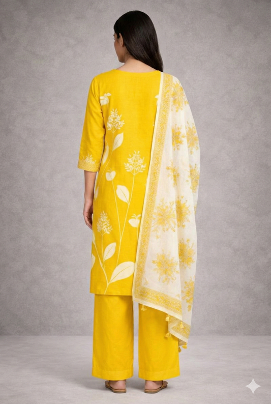 Yellow Floral Printed