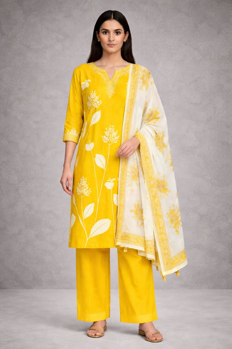 Yellow Floral Printed